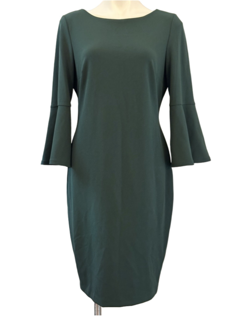 Women's Calvin Klein Dark Green Bell Sleeve Dress Size 12